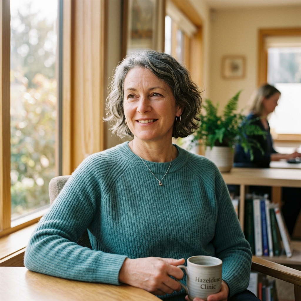 Emma Hazeldine at her clinic